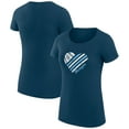 thumbnail image 1 of Women's G-III 4Her by Carl Banks  Navy Tampa Bay Rays Heart Graphic Fitted T-Shirt, 1 of 5
