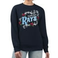 thumbnail image 1 of Women's G-III 4Her by Carl Banks Navy Tampa Bay Rays Retro Roses Fleece Pullover Sweatshirt, 1 of 2