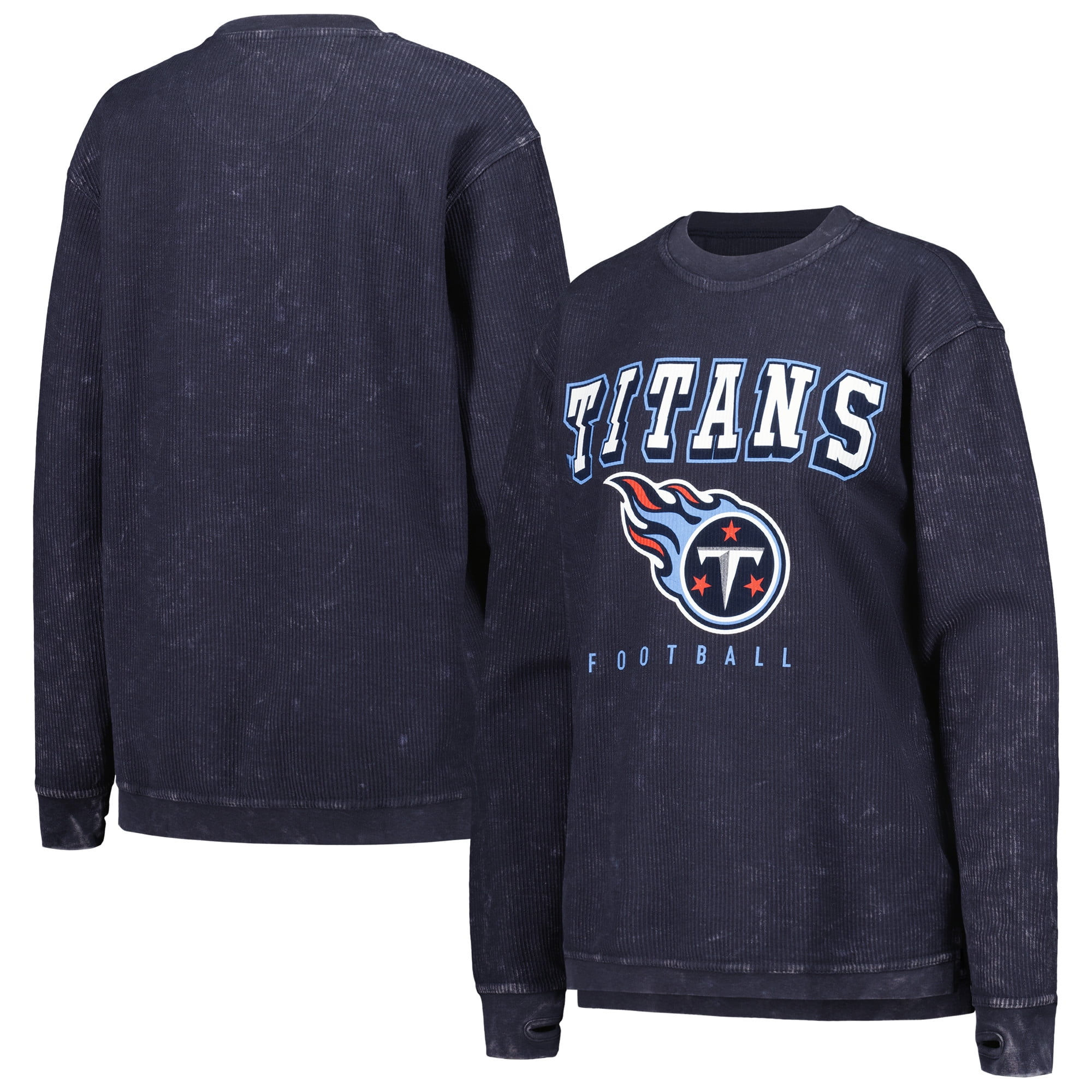 Women s G III 4Her by Carl Banks Navy Tennessee Titans Comfy Cord Pullover Sweatshirt Walmart