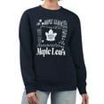 thumbnail image 1 of Women's G-III 4Her by Carl Banks Navy Toronto Maple Leafs Collage Graphic Fleece Long Sleeve Pullover Sweatshirt, 1 of 3