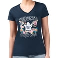 thumbnail image 1 of Women's G-III 4Her by Carl Banks Navy Toronto Maple Leafs Super-Slim Fit Lightweight Flower Logo V-Neck T-Shirt, 1 of 2