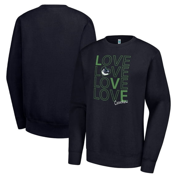 Women's G-III 4Her by Carl Banks Navy Vancouver Canucks Lots Of Love Team Logo Graphic Pullover Sweatshirt