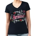 thumbnail image 1 of Women's G-III 4Her by Carl Banks  Navy Washington Nationals Super-Slim Fit Lightweight Retro Roses V-Neck T-Shirt, 1 of 2