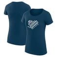 thumbnail image 1 of Women's G-III 4Her by Carl Banks  Navy Winnipeg Jets Super-Slim Fit Lightweight Heart T-Shirt, 1 of 3