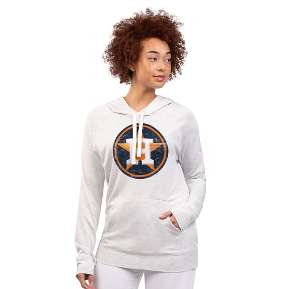 Women's G-III 4Her by Carl Banks Oatmeal Houston Astros Pregame Pullover Hoodie