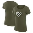 thumbnail image 1 of Women's G-III 4Her by Carl Banks Olive Boston Celtics Super-Slim Fit Lightweight Heart T-Shirt, 1 of 3