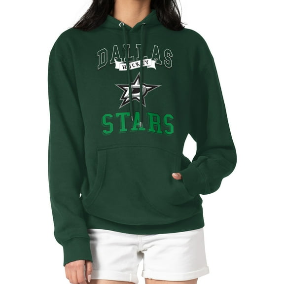 Women's G-III 4Her by Carl Banks Olive Dallas Stars Team Logo Tri-Blend Fleece Pullover Hoodie