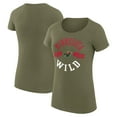 thumbnail image 1 of Women's G-III 4Her by Carl Banks Green Minnesota Wild Super-Slim Fit Lightweight City Graphic Sport Crewneck T-Shirt, 1 of 3