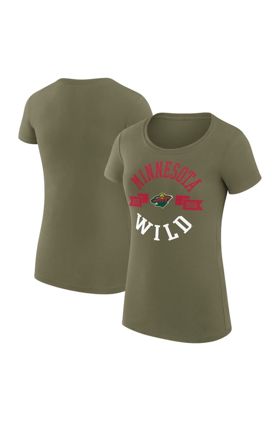 Women's G-III 4Her by Carl Banks Green Minnesota Wild Super-Slim Fit Lightweight City Graphic Sport Crewneck T-Shirt