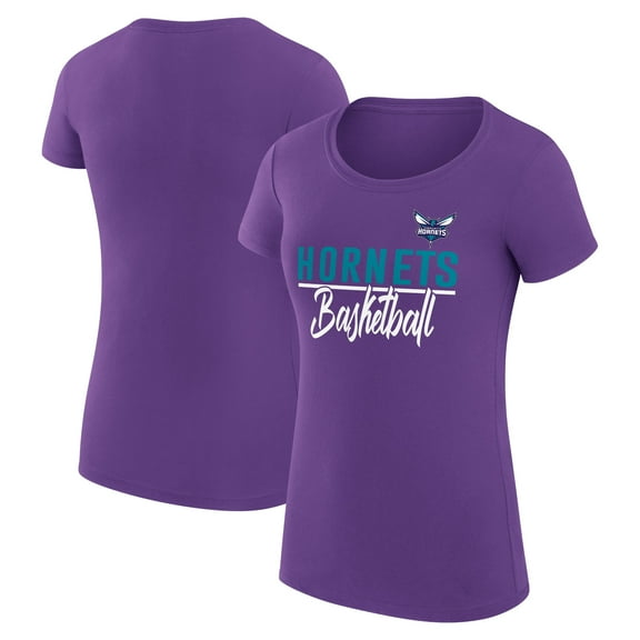 Women's G-III 4Her by Carl Banks  Purple Charlotte Hornets Super-Slim Fit Lightweight Team Sport V-Neck T-Shirt