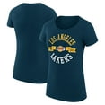 thumbnail image 1 of Women's G-III 4Her by Carl Banks Purple Los Angeles Lakers Super-Slim Fit Lightweight Large City Logo T-Shirt, 1 of 3