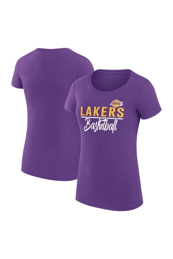 Women's G-III 4Her by Carl Banks Purple Los Angeles Lakers Super-Slim Fit Lightweight Team Sport V-Neck T-Shirt