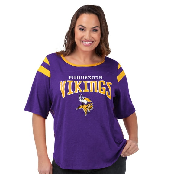 Women's G-III 4Her by Carl Banks Purple Minnesota Vikings Plus Size Linebacker T-Shirt
