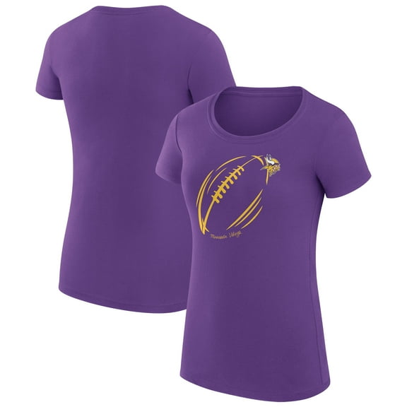 Women's G-III 4Her by Carl Banks Purple Minnesota Vikings Super-Slim Fit Lightweight Subtle Football T-Shirt