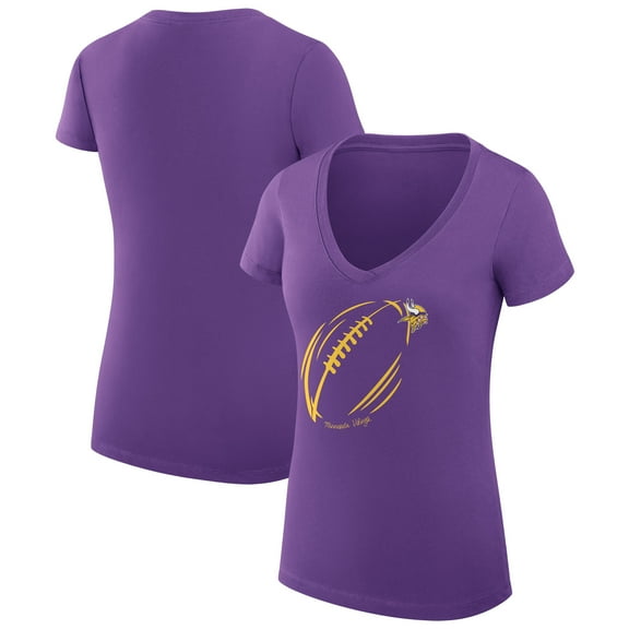 Women's G-III 4Her by Carl Banks Purple Minnesota Vikings Super-Slim Fit Lightweight Subtle Football V-Neck T-Shirt