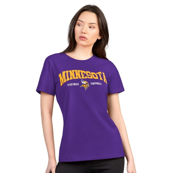 Women's G-III 4Her by Carl Banks  Purple Minnesota Vikings Super-Slim Lightweight Winning Crew T-Shirt