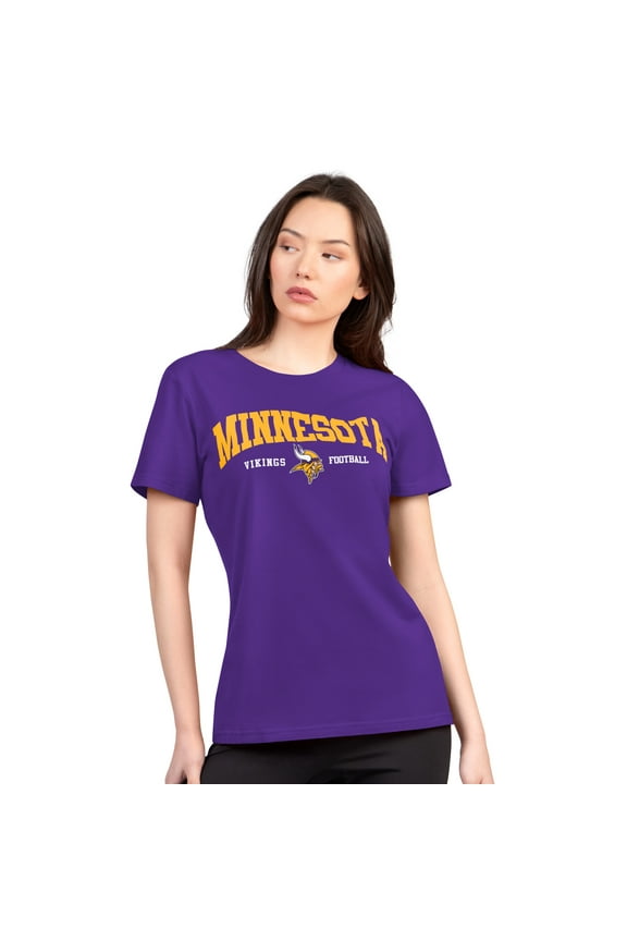 Women's G-III 4Her by Carl Banks Purple Minnesota Vikings Super-Slim Lightweight Winning Crew T-Shirt