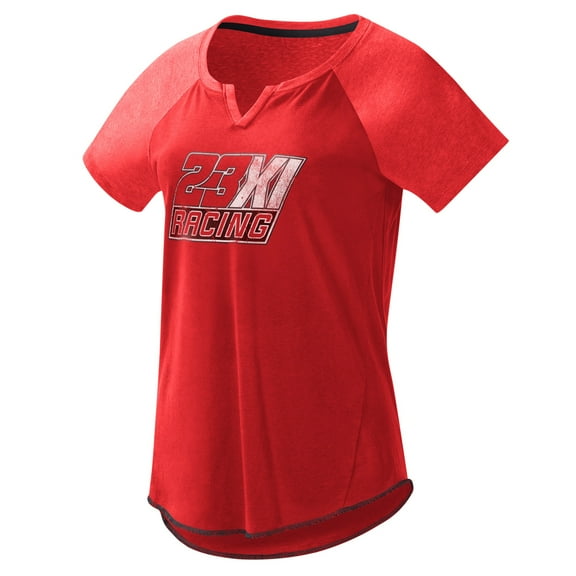 Women's G-III 4Her by Carl Banks Red 23XI Racing Grand Slam Tri-Blend Notch V-Neck T-Shirt