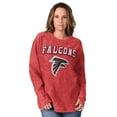 thumbnail image 1 of Women's-G-III 4Her by Carl Banks  Red Atlanta Falcons Comfy Cord Distressed Pullover Sweatshirt, 1 of 2