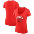 thumbnail image 1 of Women's G-III 4Her by Carl Banks Red Atlanta Falcons Filigree Logo Lightweight V-Neck Fitted T-Shirt, 1 of 3