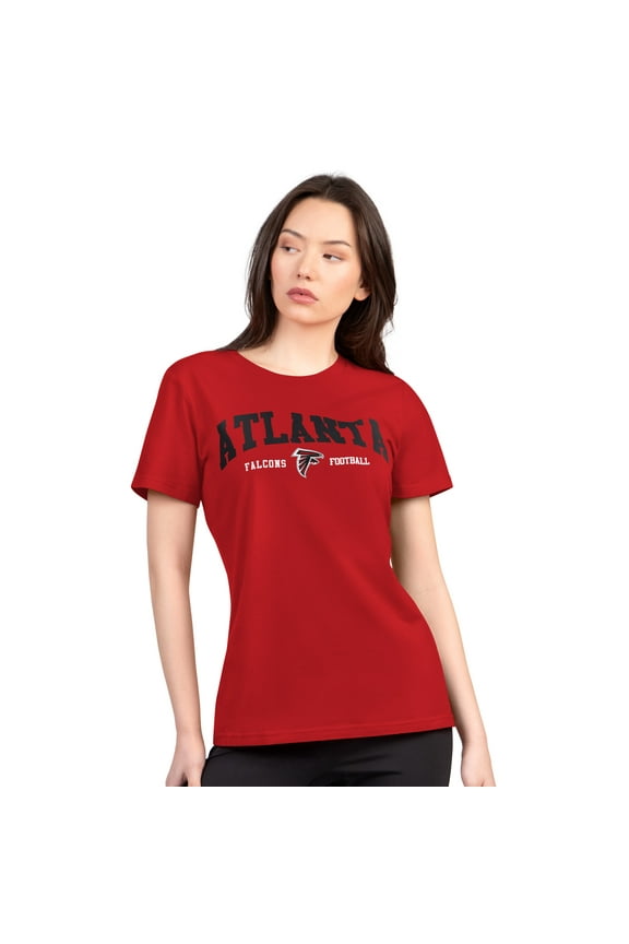Women's G-III 4Her by Carl Banks  Red Atlanta Falcons Super-Slim Lightweight Winning Crew T-Shirt