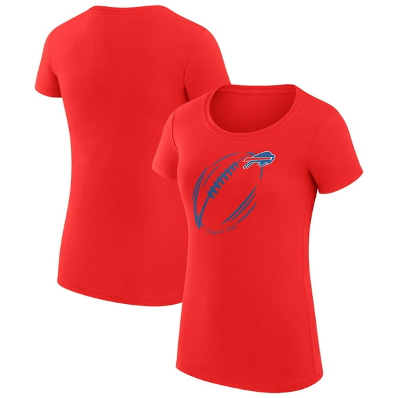 Women's G-III 4Her by Carl Banks  Red Buffalo Bills Super-Slim Fit Lightweight Subtle Football T-Shirt