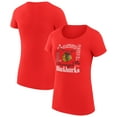thumbnail image 1 of Women's G-III 4Her by Carl Banks Red Chicago Blackhawks Super-Slim Fit Lightweight Collage Team Graphic T-Shirt, 1 of 3