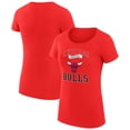 thumbnail image 1 of Women's G-III 4Her by Carl Banks Red Chicago Bulls Super-Slim Fit Lightweight Team Logo T-Shirt, 1 of 3
