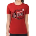 thumbnail image 1 of Women's G-III 4Her by Carl Banks  Red Cincinnati Reds Super-Slim Fit Lightweight Retro Roses T-Shirt, 1 of 2