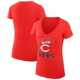 thumbnail image 1 of Women's G-III 4Her by Carl Banks Red Cincinnati Reds Super-Slim Fit Lightweight Team Logo Graphic V-Neck T-Shirt, 1 of 5