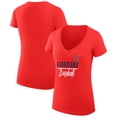 thumbnail image 1 of Women's G-III 4Her by Carl Banks  Red Cleveland Guardians Team Graphic V-Neck Fitted T-Shirt, 1 of 3