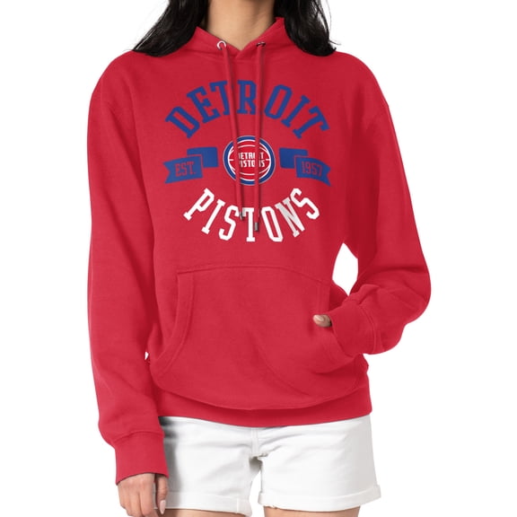 Women's G-III 4Her by Carl Banks Red Detroit Pistons City Pullover Hoodie