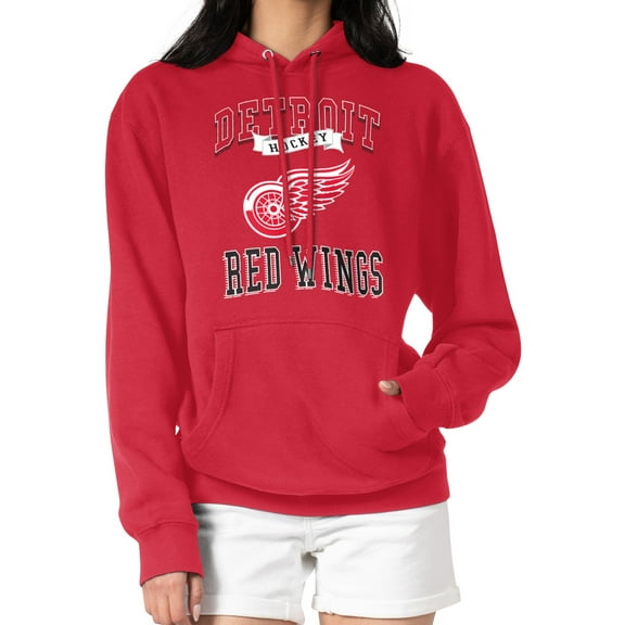 Women's G-III 4Her by Carl Banks Red Detroit Red Wings Team Logo Tri-Blend Fleece Pullover Hoodie