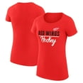 thumbnail image 1 of Women's G-III 4Her by Carl Banks Red Detroit Red Wings Super-Slim Fit Lightweight Team Sport T-Shirt, 1 of 3