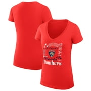 Women's G-III 4Her by Carl Banks Red Florida Panthers Collage Team Graphic Fitted T-Shirt