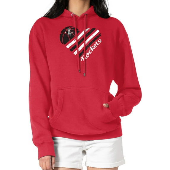 Women's G-III 4Her by Carl Banks Red Houston Rockets Heart Pullover Hoodie