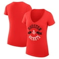 thumbnail image 1 of Women's G-III 4Her by Carl Banks Red Houston Rockets Super-Slim Fit Lightweight Large City Logo V-Neck T-Shirt, 1 of 3