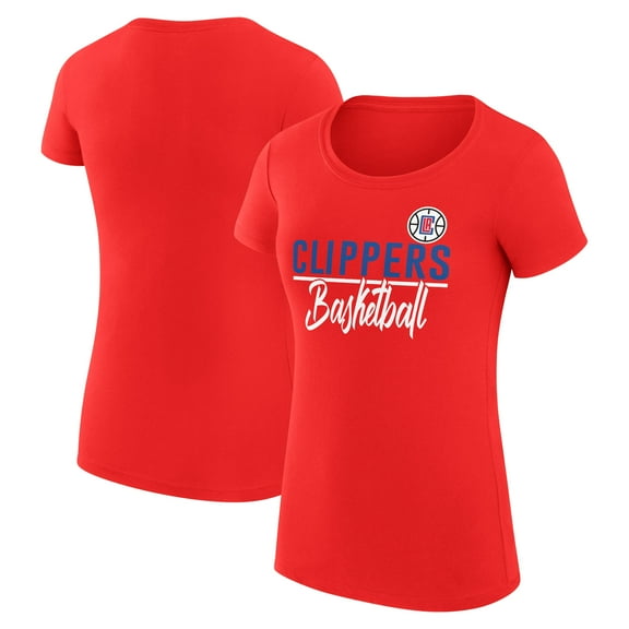 Women's G-III 4Her by Carl Banks  Red LA Clippers Super-Slim Fit Lightweight Team Sport V-Neck T-Shirt