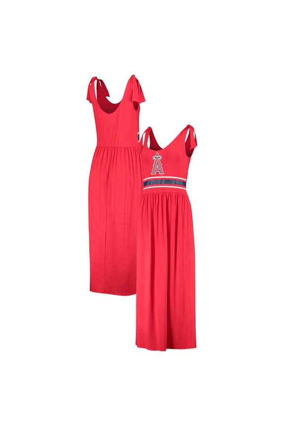 Women's G-III 4Her by Carl Banks Red Los Angeles Angels Game Over Maxi Dress