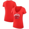 thumbnail image 1 of Women's G-III 4Her by Carl Banks  Red Minnesota Twins Filigree Team V-Neck Fitted T-Shirt, 1 of 3