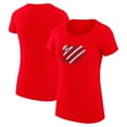 thumbnail image 1 of Women's G-III 4Her by Carl Banks  Red Montreal Canadiens Super-Slim Fit Lightweight Heart T-Shirt, 1 of 3
