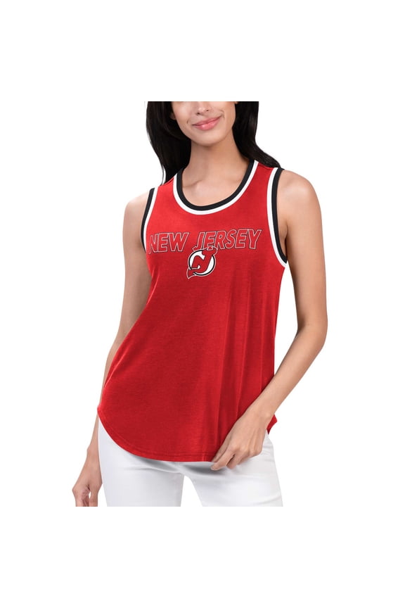 Women's G-III 4Her by Carl Banks Red New Jersey Devils Strategy Tank Top