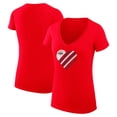 thumbnail image 1 of Women's G-III 4Her by Carl Banks  Red New Orleans Pelicans  Heart V-Neck T-Shirt, 1 of 3