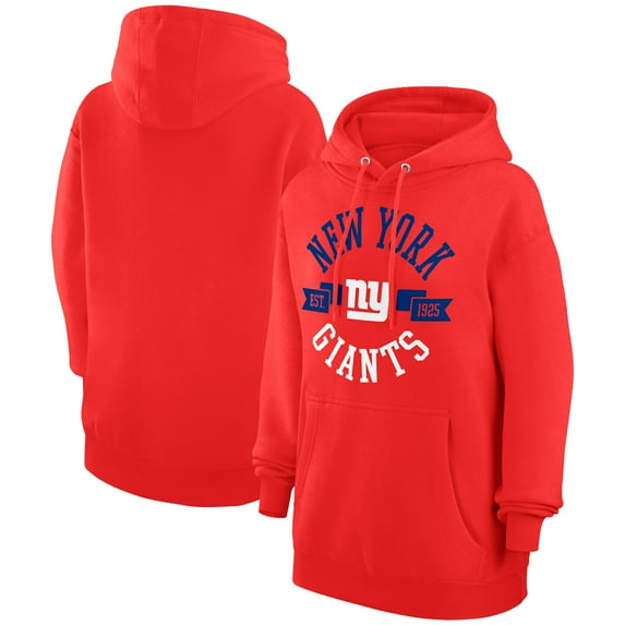Women's G-III 4Her by Carl Banks Red New York Giants City Graphic Team Fleece Pullover Hoodie