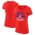 thumbnail image 1 of Women's G-III 4Her by Carl Banks Red New York Rangers Super-Slim Fit Lightweight City Graphic Sport Crewneck T-Shirt, 1 of 3