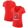 thumbnail image 1 of Women's G-III 4Her by Carl Banks Red New York Rangers Super-Slim Fit Lightweight Collage Team Graphic T-Shirt, 1 of 3