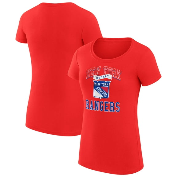 Women's G-III 4Her by Carl Banks Red New York Rangers Super-Slim Fit Lightweight Team Logo Graphic T-Shirt