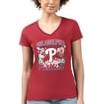 thumbnail image 1 of Women's G-III 4Her by Carl Banks Red Philadelphia Phillies Super-Slim Fit Lightweight Flowers Graphic V-Neck T-Shirt, 1 of 2