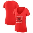 thumbnail image 1 of Women's G-III 4Her by Carl Banks  Red Tampa Bay Buccaneers Super-Slim Fit Lightweight Collage Team V-Neck T-Shirt, 1 of 3