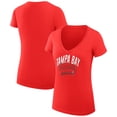 thumbnail image 1 of Women's G-III 4Her by Carl Banks Red Tampa Bay Buccaneers Filigree Logo Lightweight V-Neck Fitted T-Shirt, 1 of 3